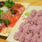 黒米で桜色酢飯＊お好み乗っけ握らず寿司